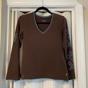 Lolë Brown V Neck Shirt